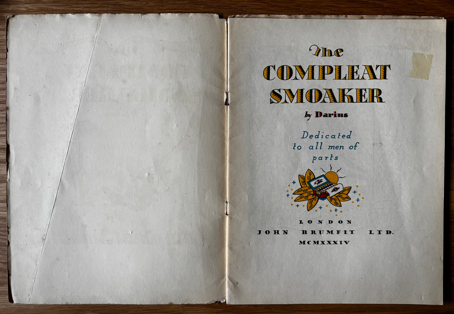 John Austen THE COMPLEAT SMOAKER John Brumfit 1934 SMOKING BROCHURE Cigarettes