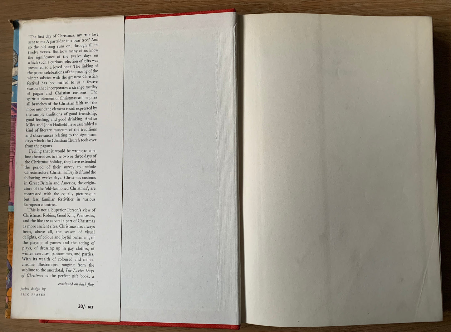 THE TWELVE DAYS OF CHRISTMAS Miles & John Hadfield 1st Ed 1961 DJ Eric Fraser - transpontinebooks
