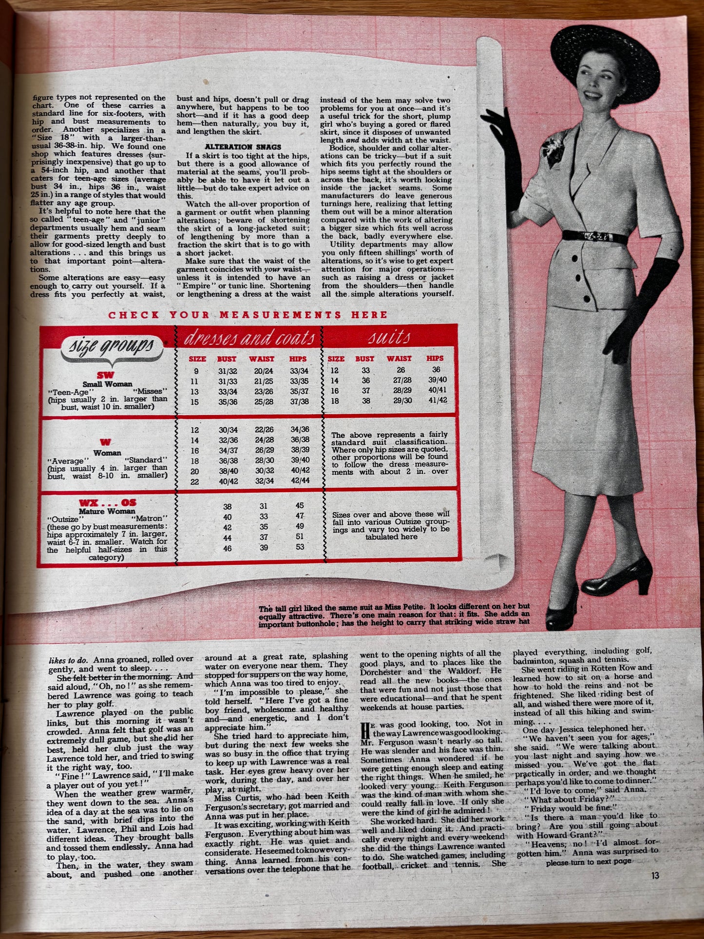 Mary Fedden WOMAN MAGAZINE April 28 1951 1950’s style VINTAGE ART