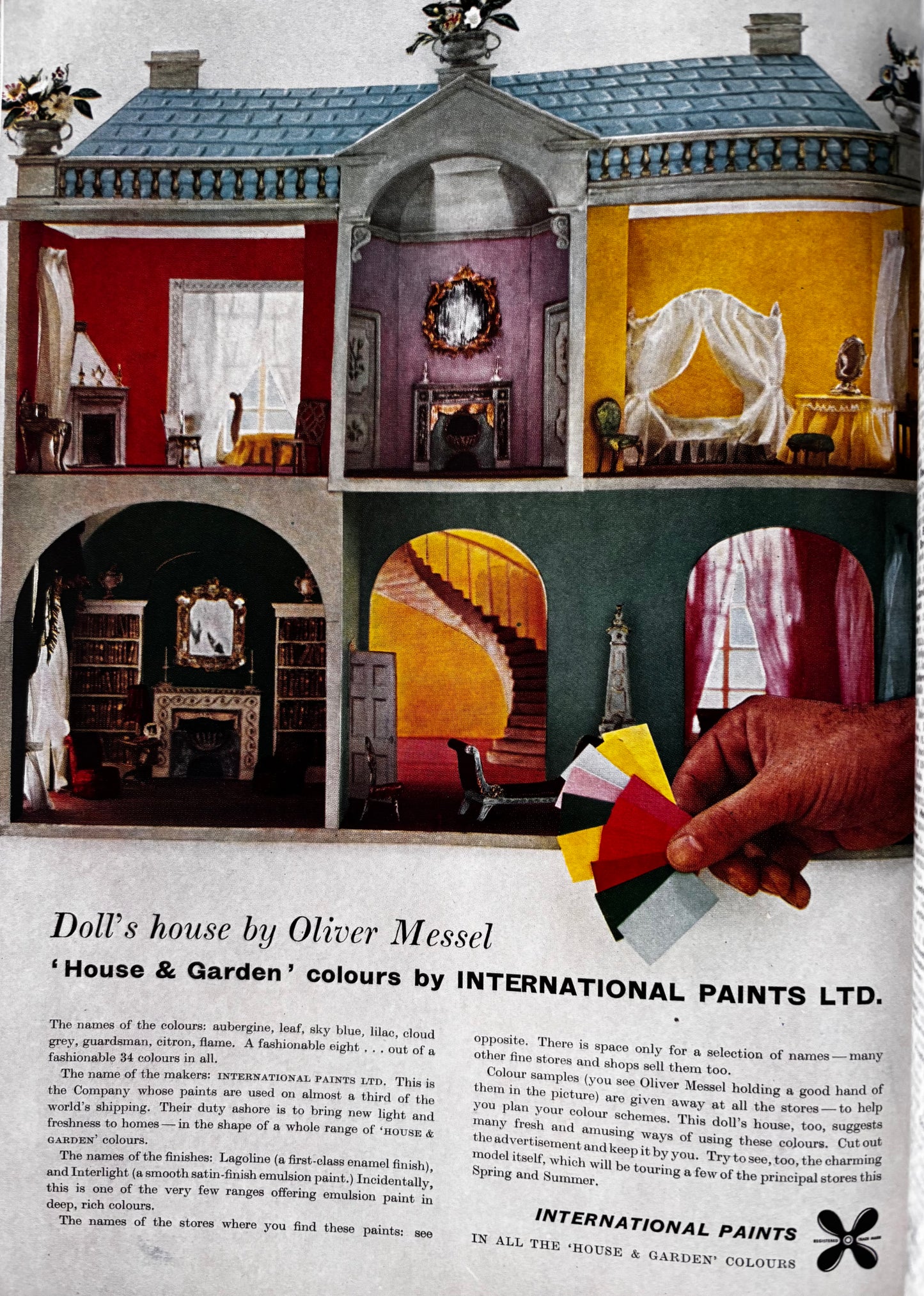 Elizabeth David HOUSE AND GARDEN Magazine MAY 1956 Fabric Design Cole Porter