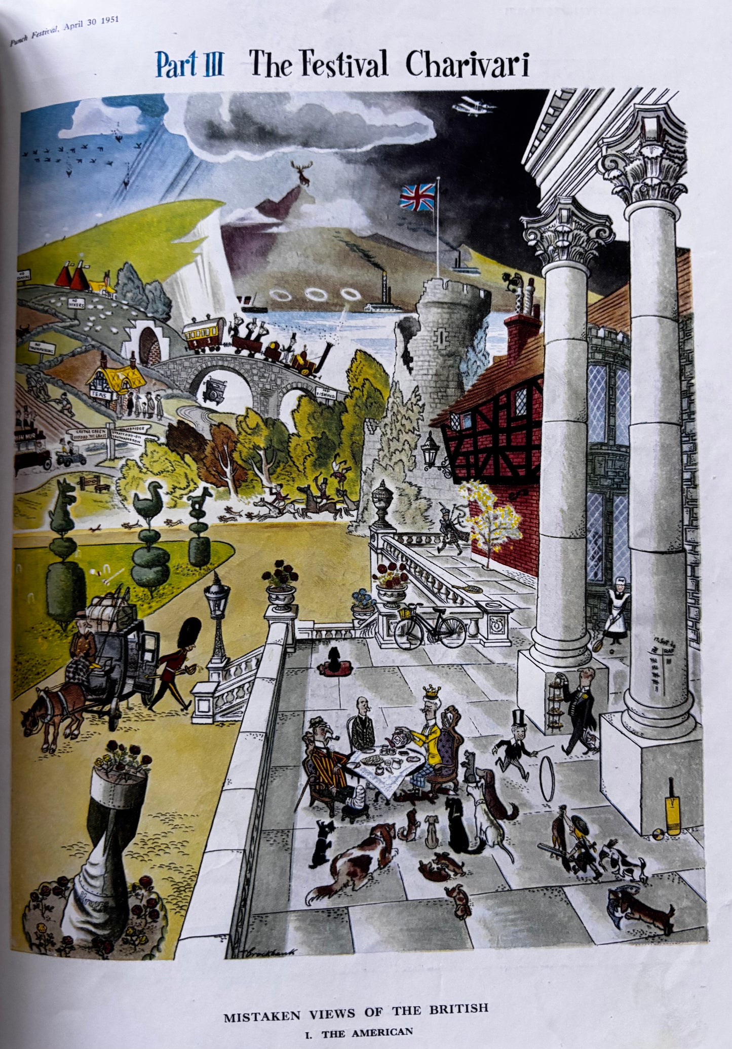 Fougasse PUNCH MAGAZINE Festival Of Britain April 1951 VINTAGE Adverts Ronald Searle