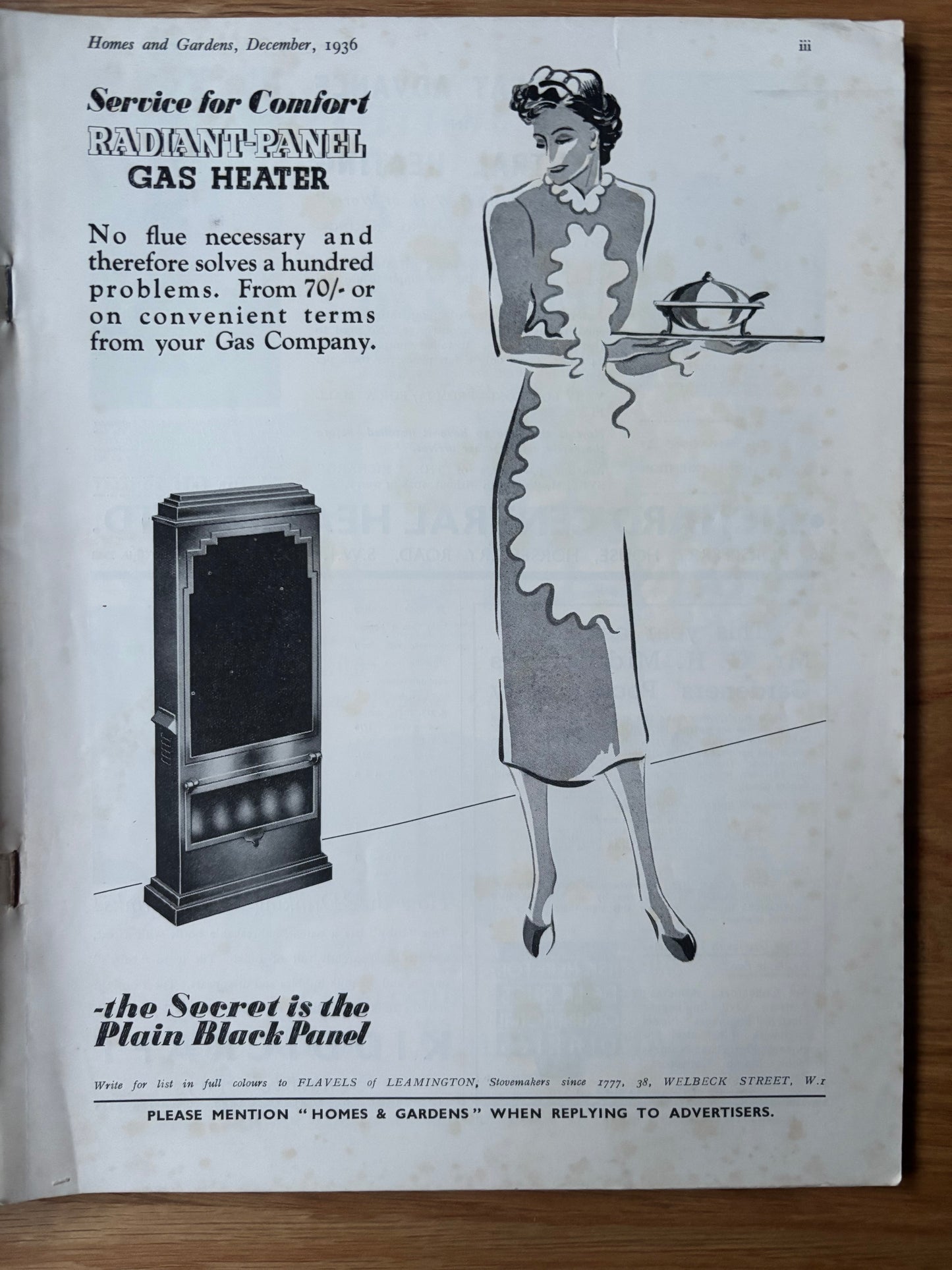 1930’s HOMES AND GARDENS Magazine December 1936 Illustrated ADVERTS