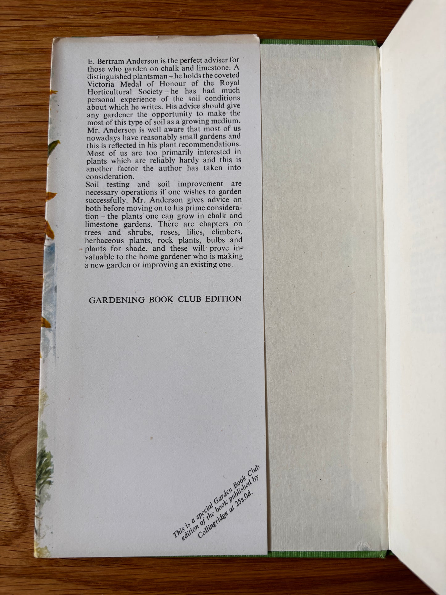 Elizabeth Sorrell GARDENING ON CHALK & LIMESTONE 1st DJ 1965 E Bertram Anderson