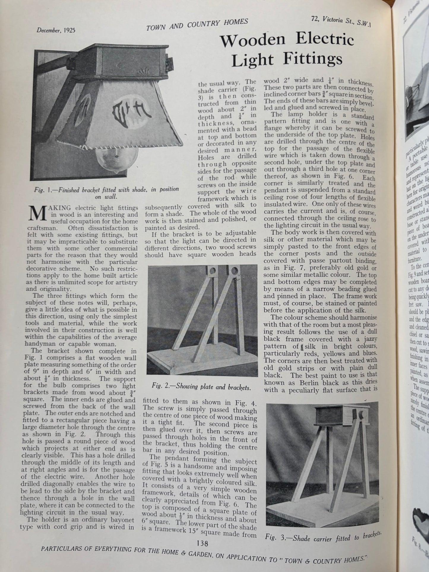 1920’s TOWN AND COUNTRY HOMES Magazine December 1925 Illustrated ADVERTS