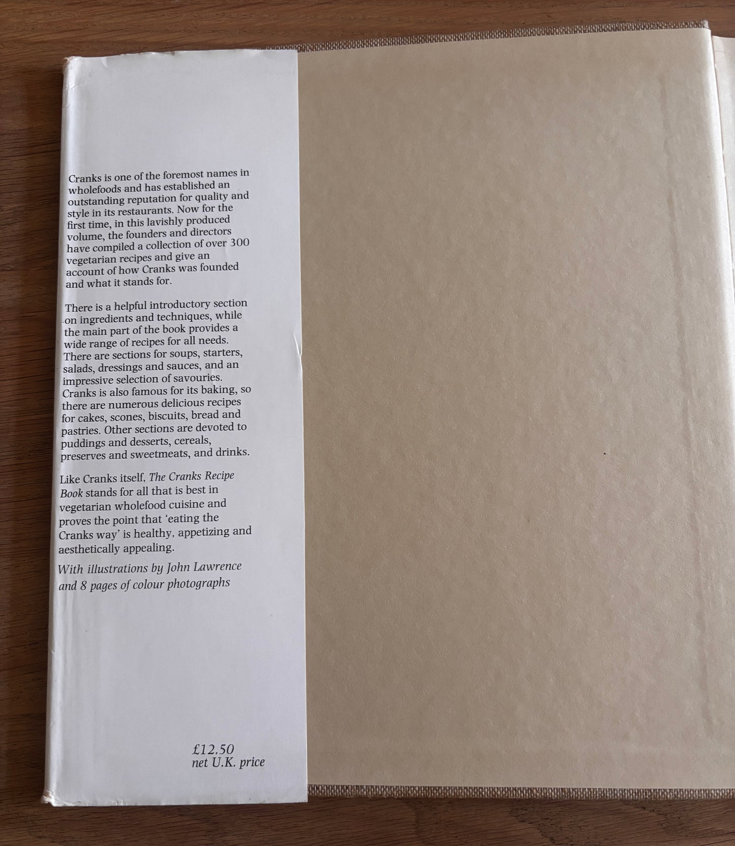 John Lawrence THE CRANKS RECIPE BOOK David Canter 1982 DJ Whole food Cookbook