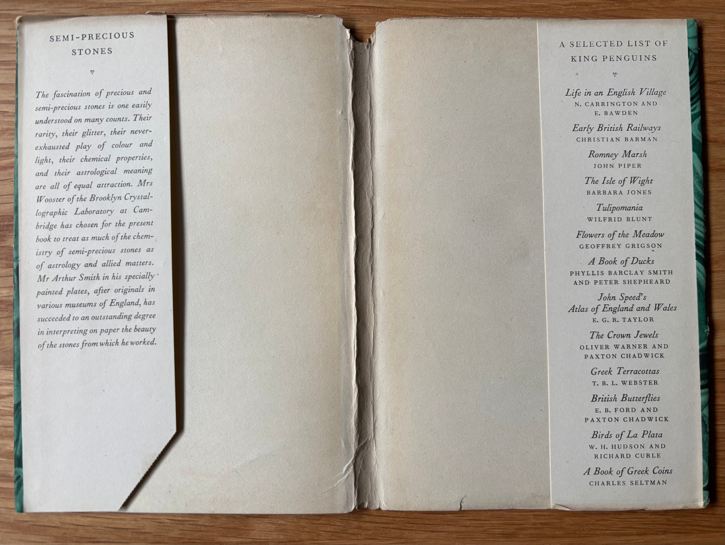 Arthur Smith SEMI PRECIOUS STONES King Penguin Book DJ 1952 ART DESIGN N Wooster