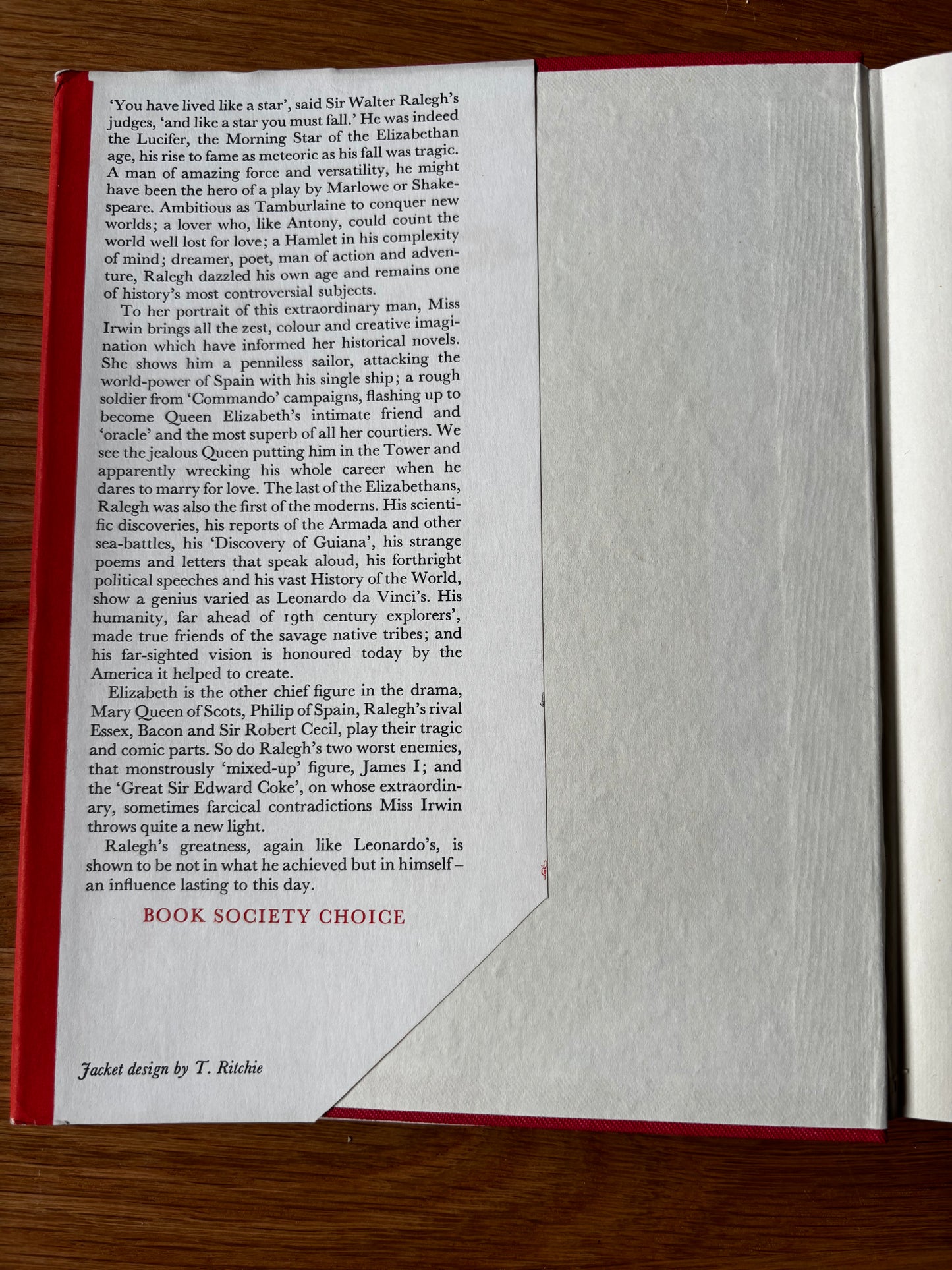 Trekkie Ritchie THAT GREAT LUCIFER WALTER RALEIGH Chatto & Windus 1960 Margaret Irwin Parsons