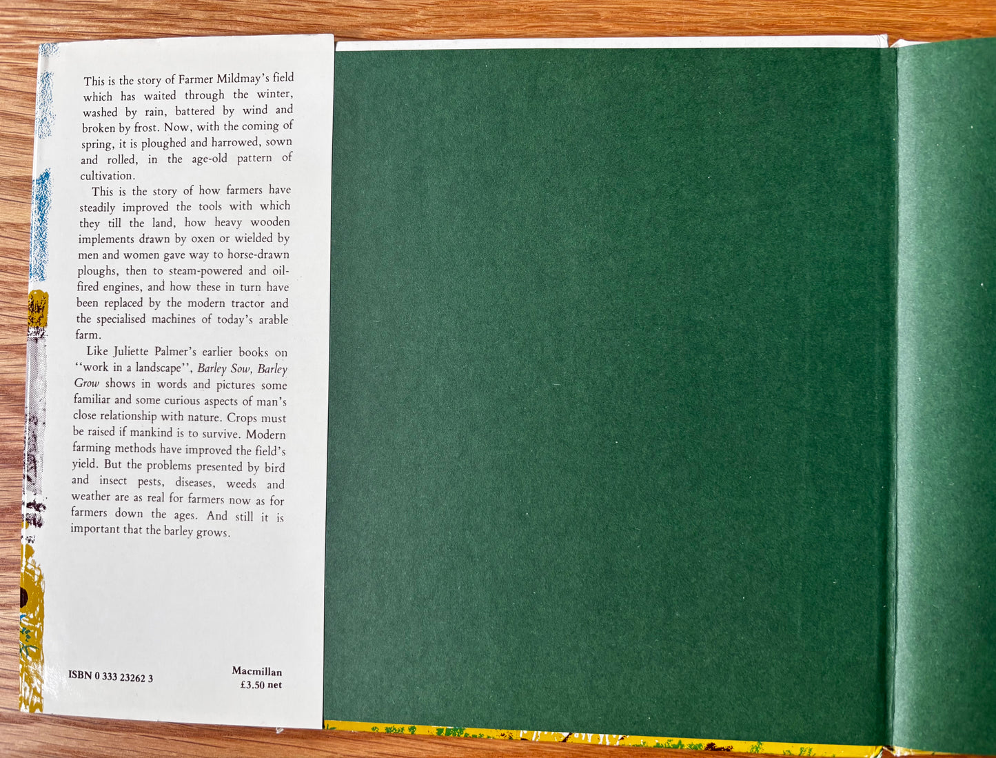 Juliette Palmer BARLEY SOW BARLEY GROW DJ 1st 1978 MacMillan FARMING COUNTRY LIFE