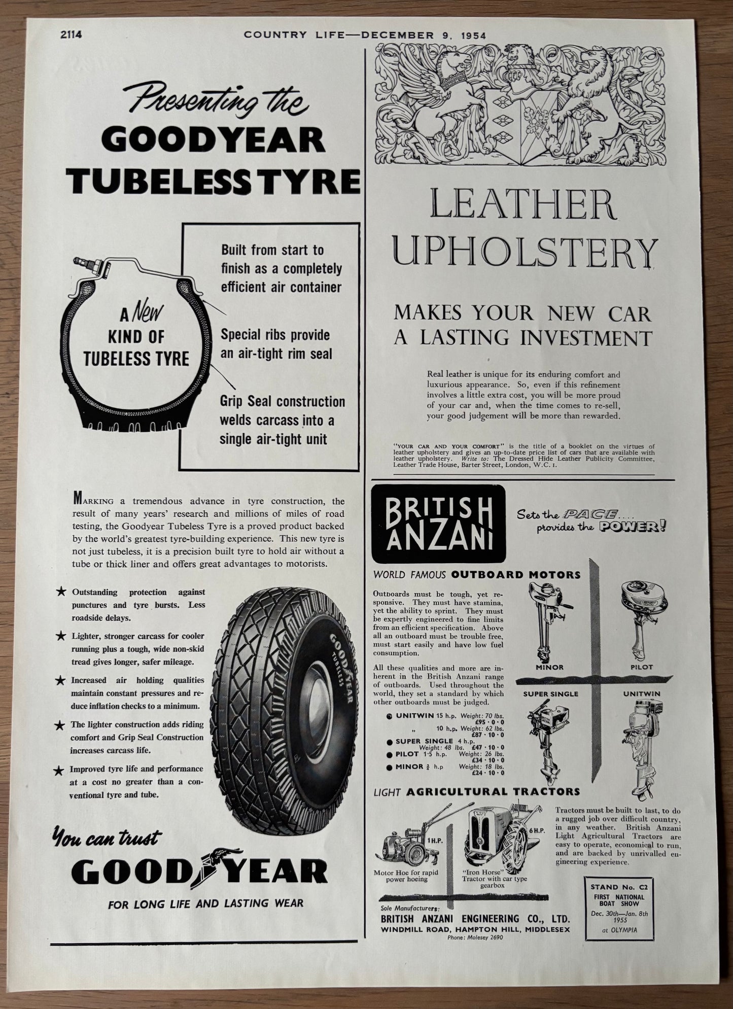 1950's Rowland Hilder SHELL GUIDE TO DECEMBER LANES ADVERT Original Ad 1954