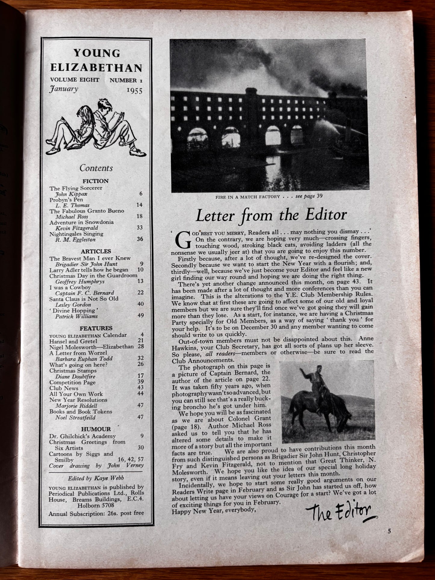 YOUNG ELIZABETHAN Magazine January 1955 Betty Swanwick Barbara Jones