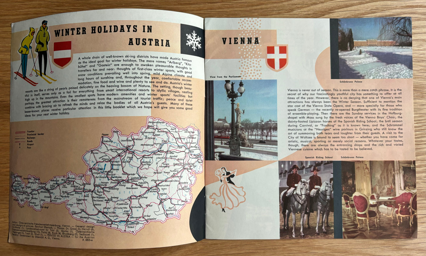 Vintage WINTER IN AUSTRIA Tourist Holiday Booklet Travel 1950’s Wettach
