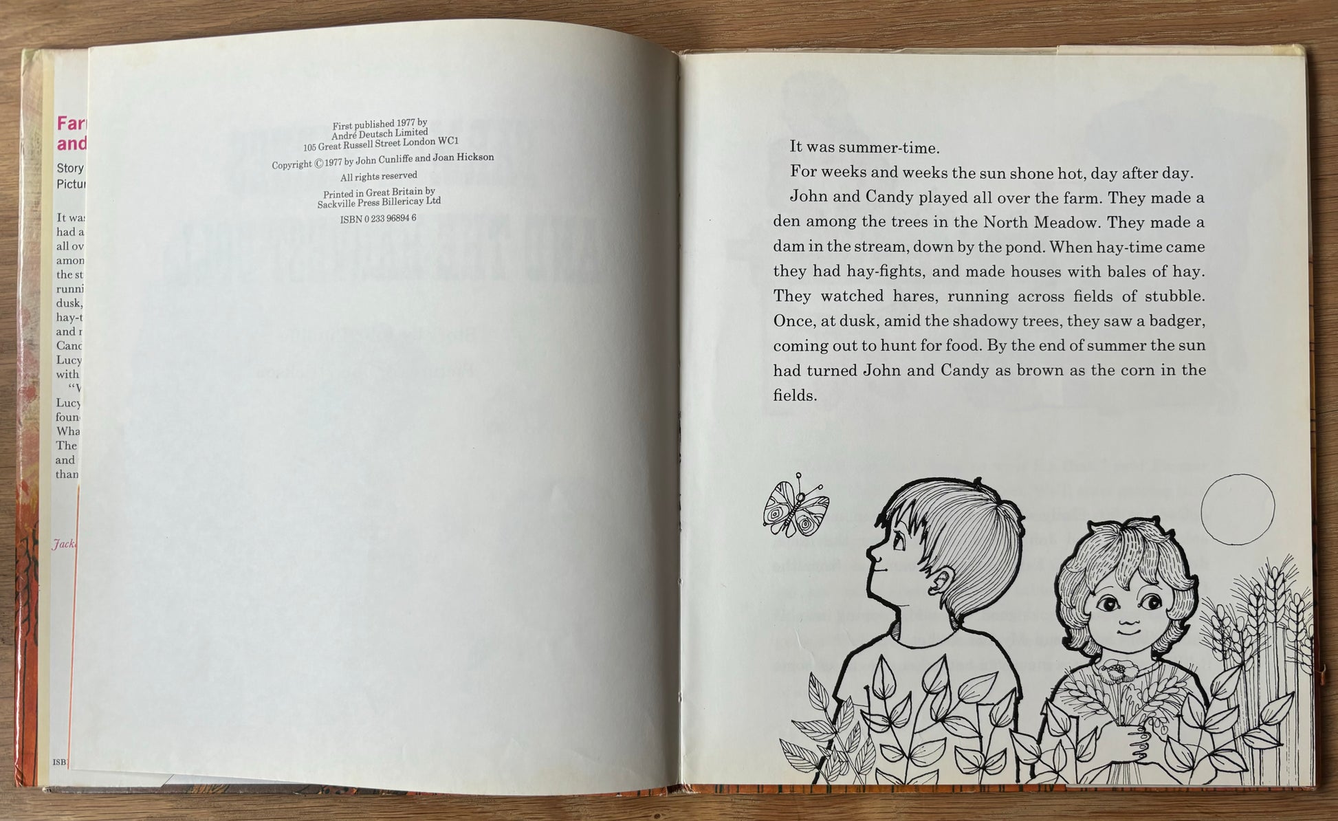 Joan Hickson FARMER BARNES AND THE HARVEST DOLL 1977 DJ 1st Ed John Cunliffe Andre Deutsch - transpontinebooks