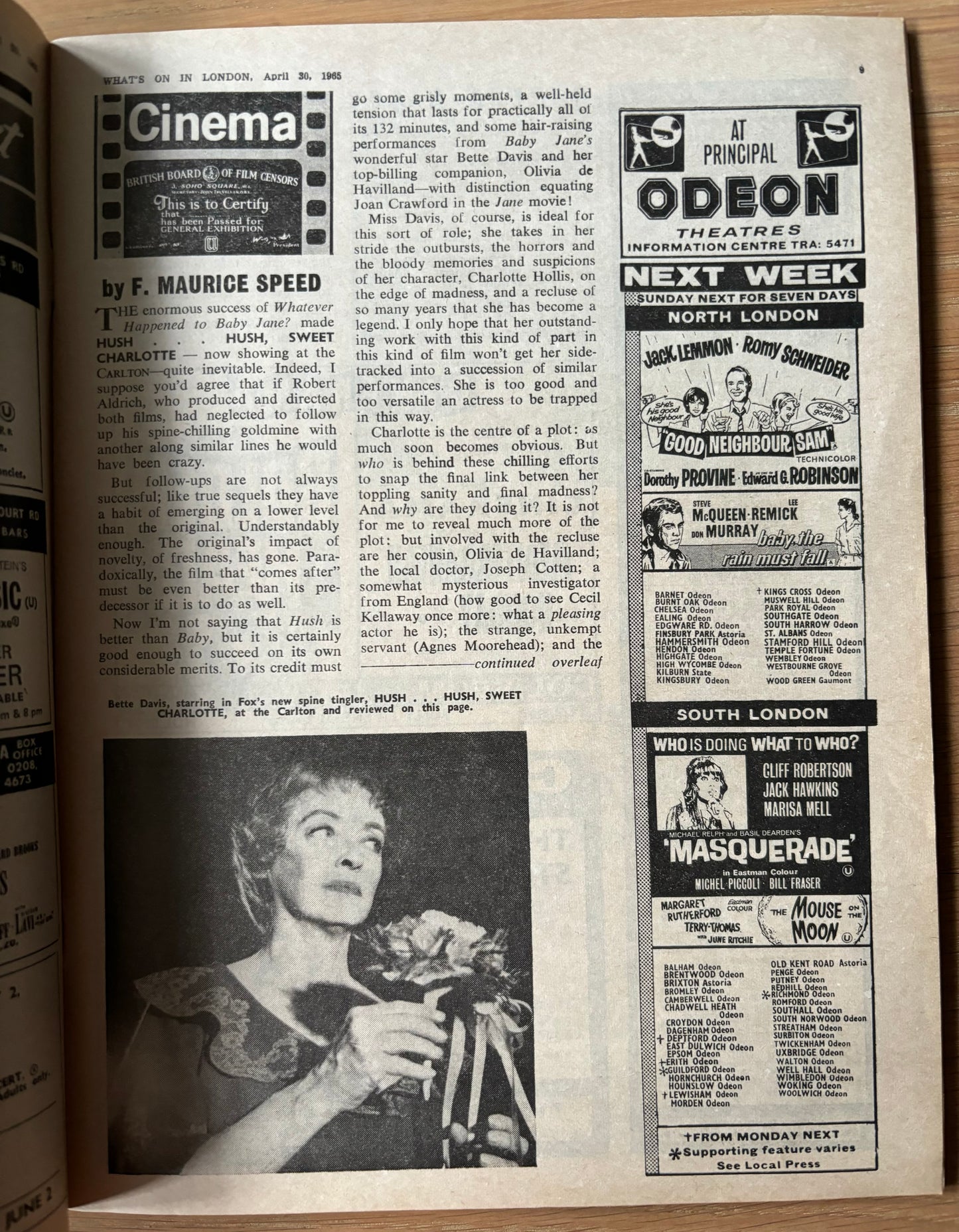 A KING’S STORY What’s On London April 30 1965 MAGAZINE FIlm - transpontinebooks