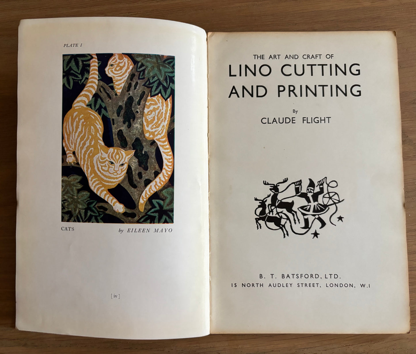 Claude Flight LINO CUTTING AND PRINTING Batsford 1934 CUTS Eileen Mayo Scarce Ed