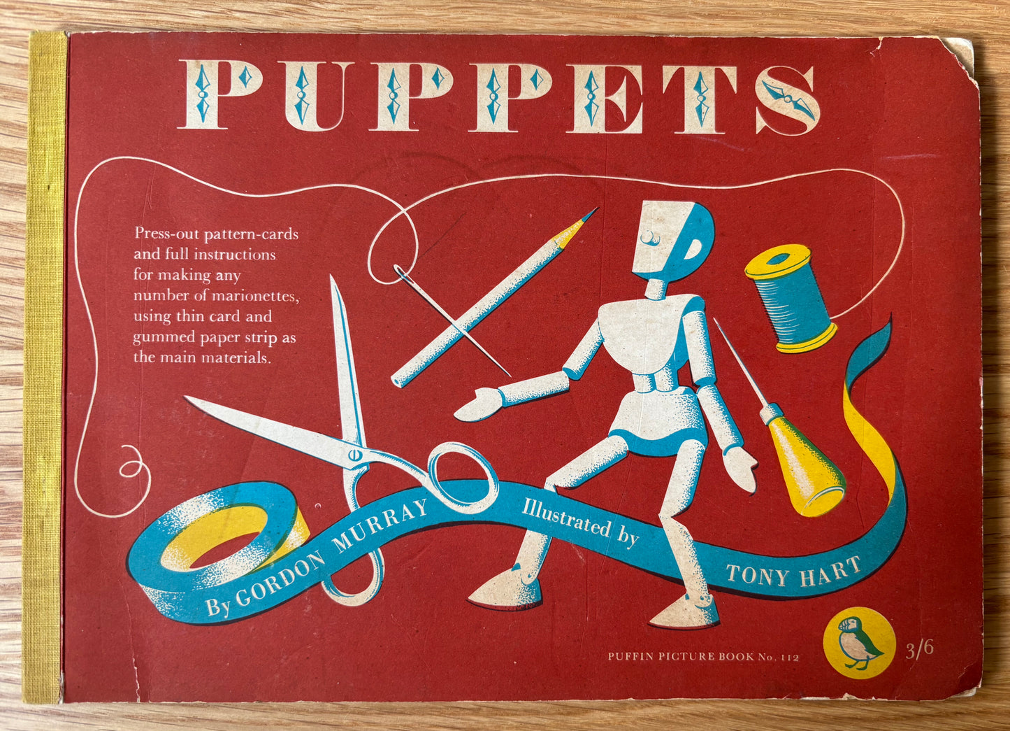 Tony Hart PUPPETS Puffin Picture Book PRESS OUT CARDS 1958 Gordon Murray