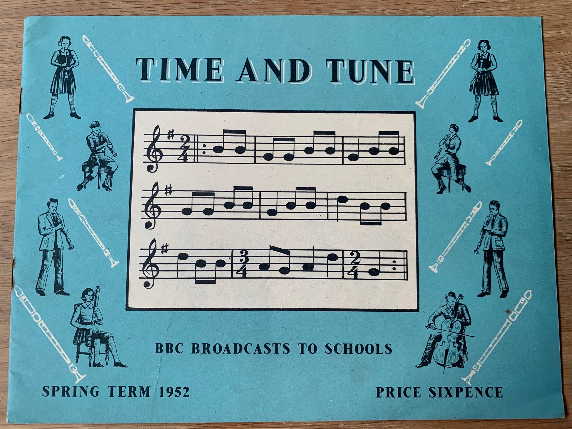 TIME and TUNE Spring Term 1952 BBC BROADCASTS TO SCHOOLS Music Book - transpontinebooks