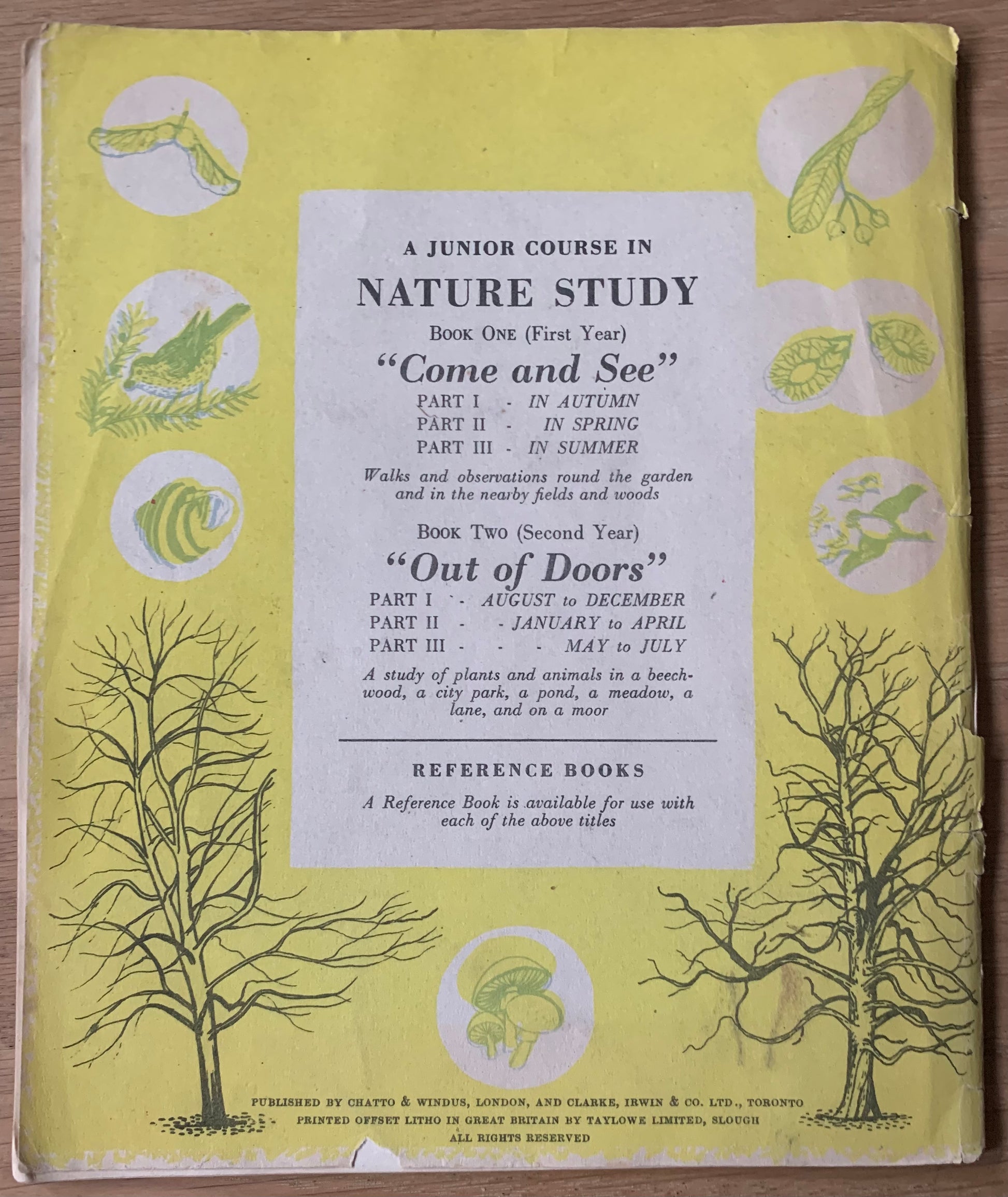 Elsie Few OUT OF DOORS Chatto & Windus NATURE STUDY Aug - Dec School Book - transpontinebooks