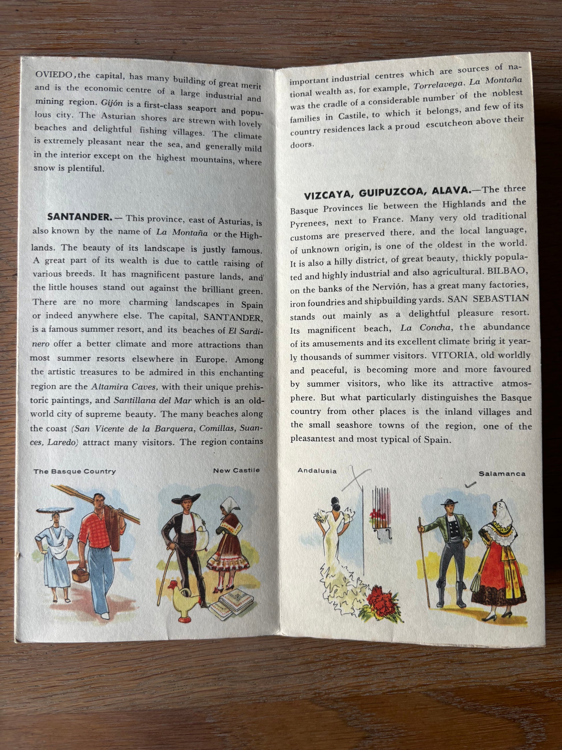 SPAIN Spanish Tourist Bureau Leaflet 1950’s Angel Esteban Maturen - transpontinebooks