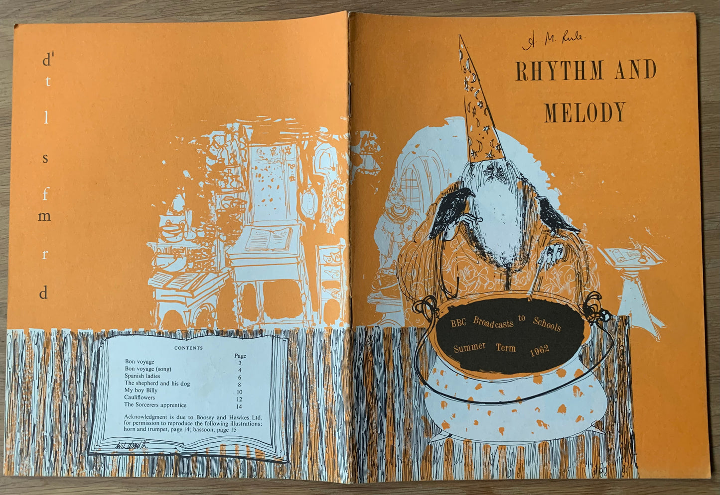 Wildsmith Brian RHYTHM and MELODY 1962 BBC Song Book WIZARD Illustrated - transpontinebooks