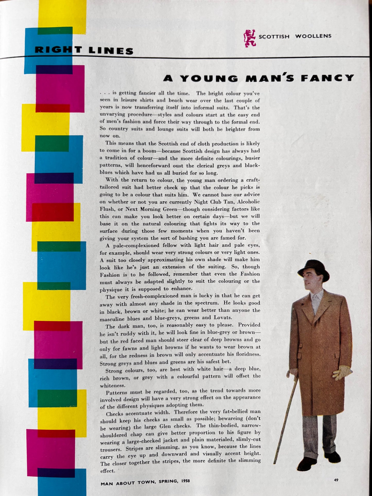 1950’s MAN ABOUT TOWN Magazine Spring 1958 Men’s Style Tailoring VINTAGE