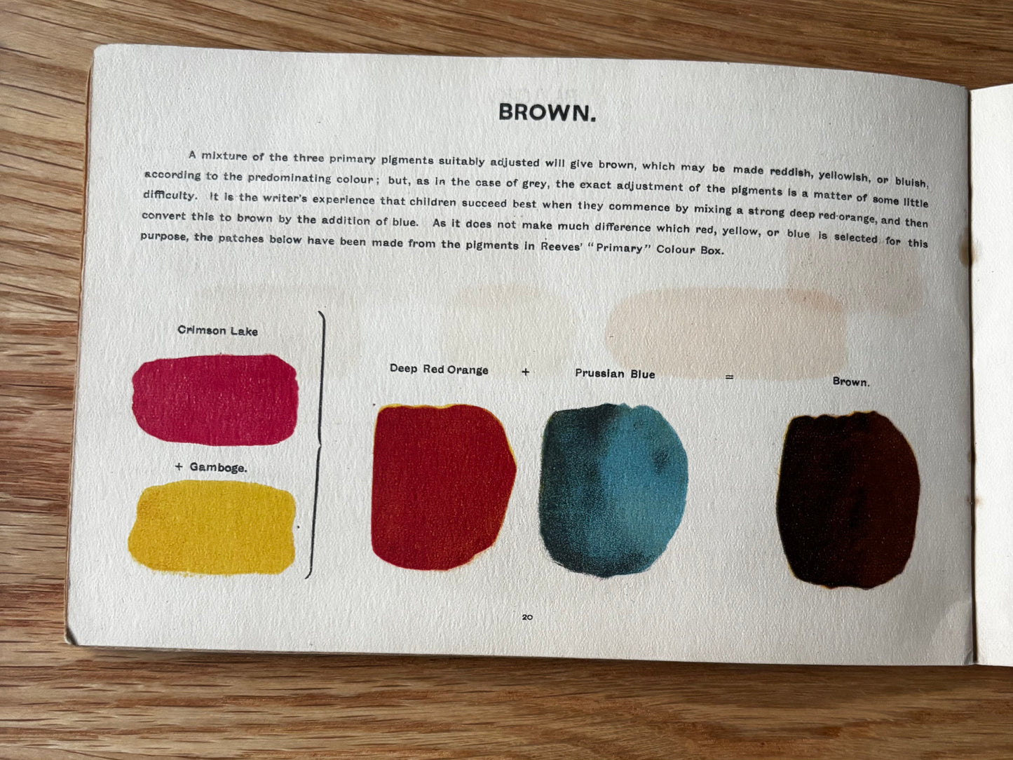 COLOUR MIXING BOOKLET Reeves and Sons 1917 3rd Ed WATERCOLOURS Dalston
