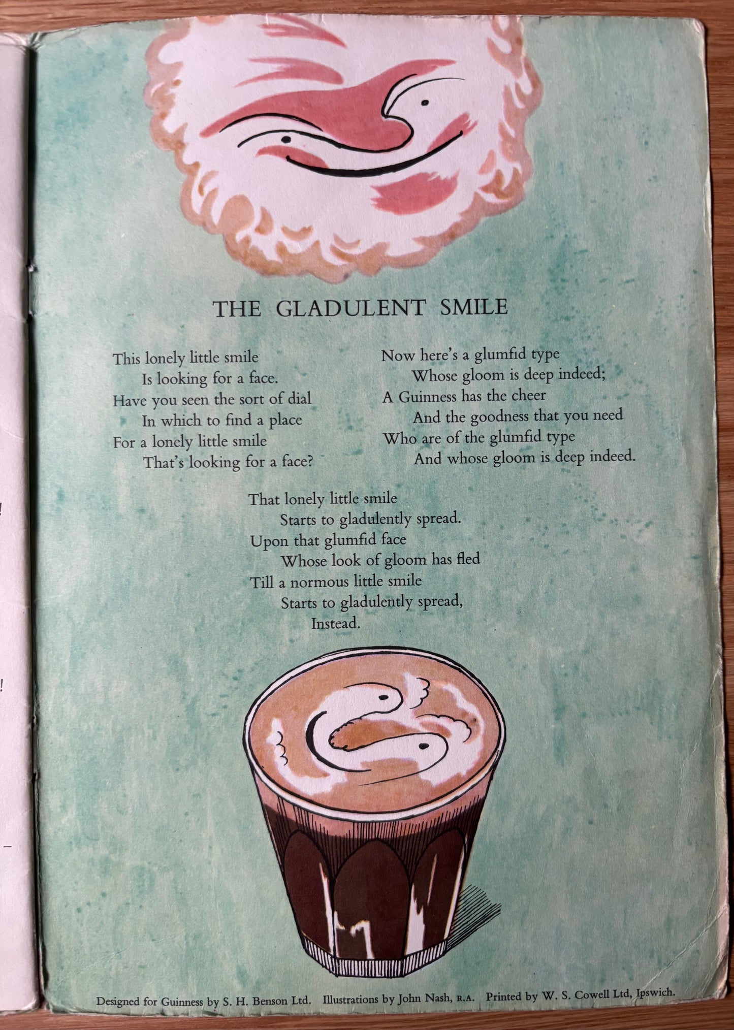 John Nash HAPPY NEW LEAR Guinness Booklet 1957 ILLUSTRATED Verses Edward