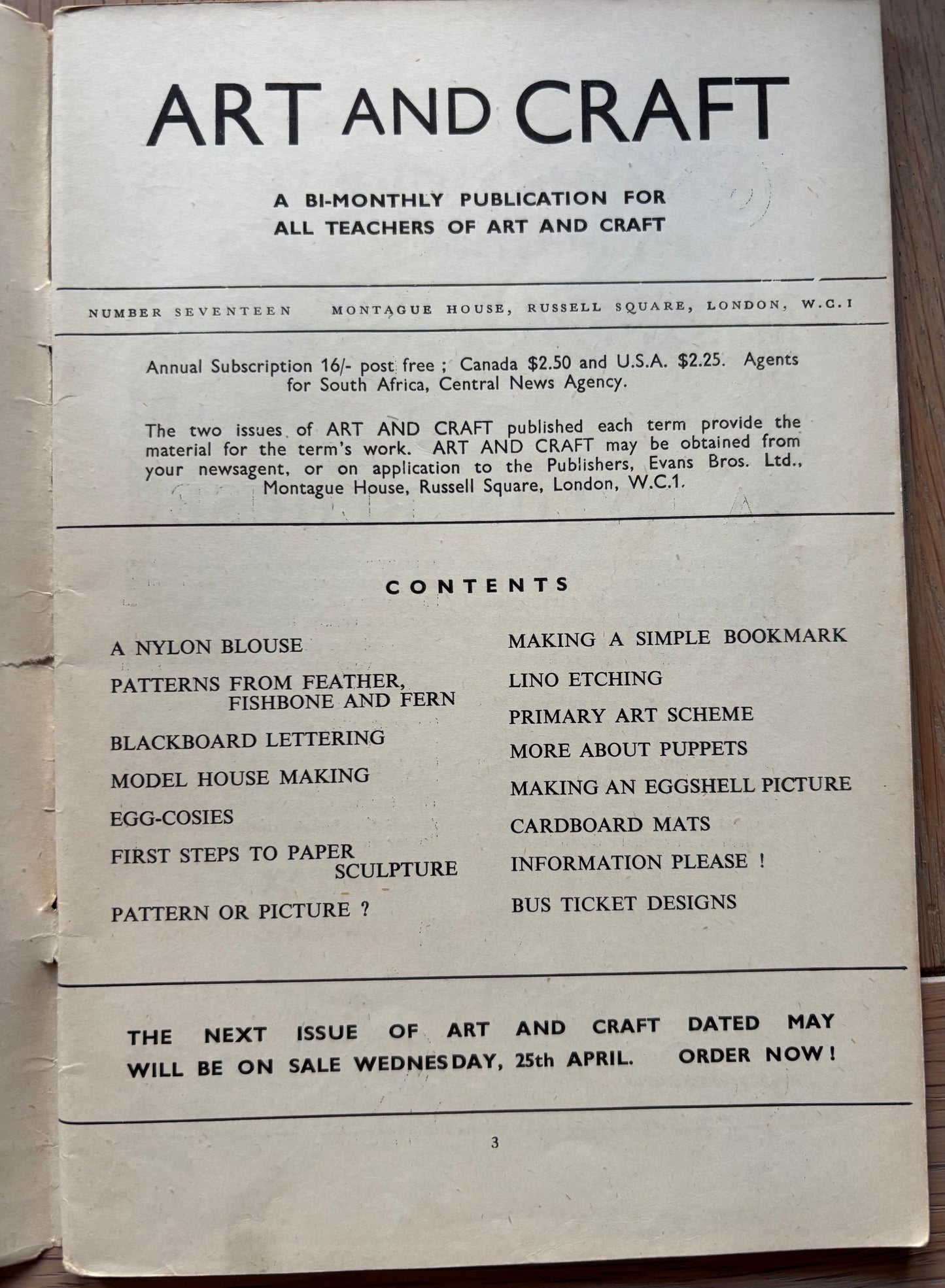 1951 ART AND CRAFT MAGAZINE Puppets CHILD EDUCATION March