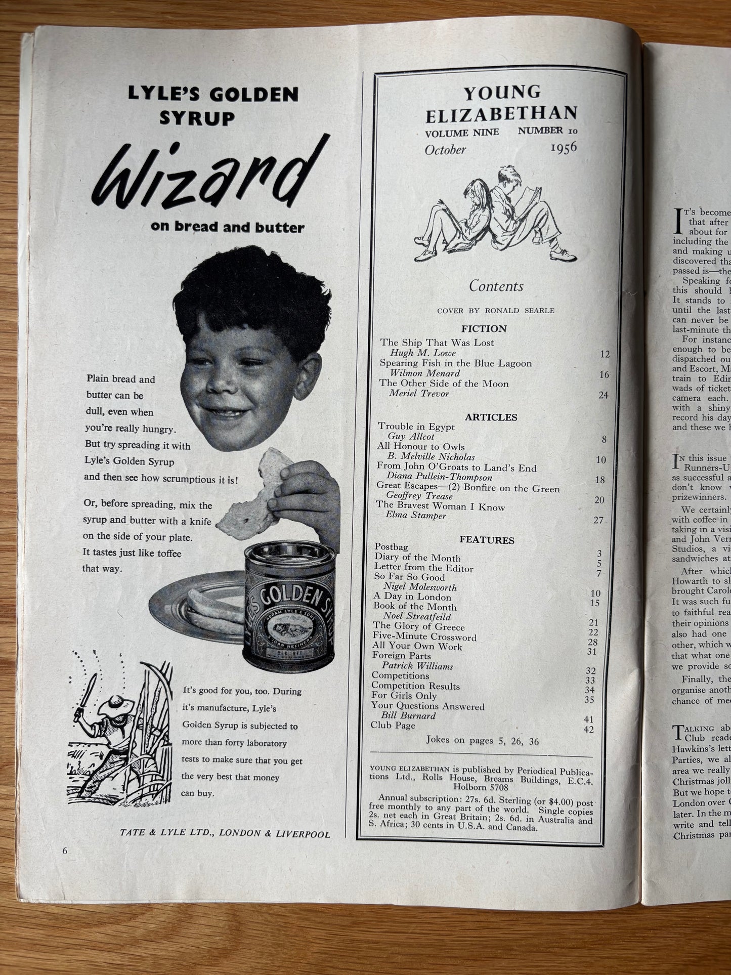 Ronald Searle YOUNG ELIZABETHAN MAGAZINE October 1956 Molesworth