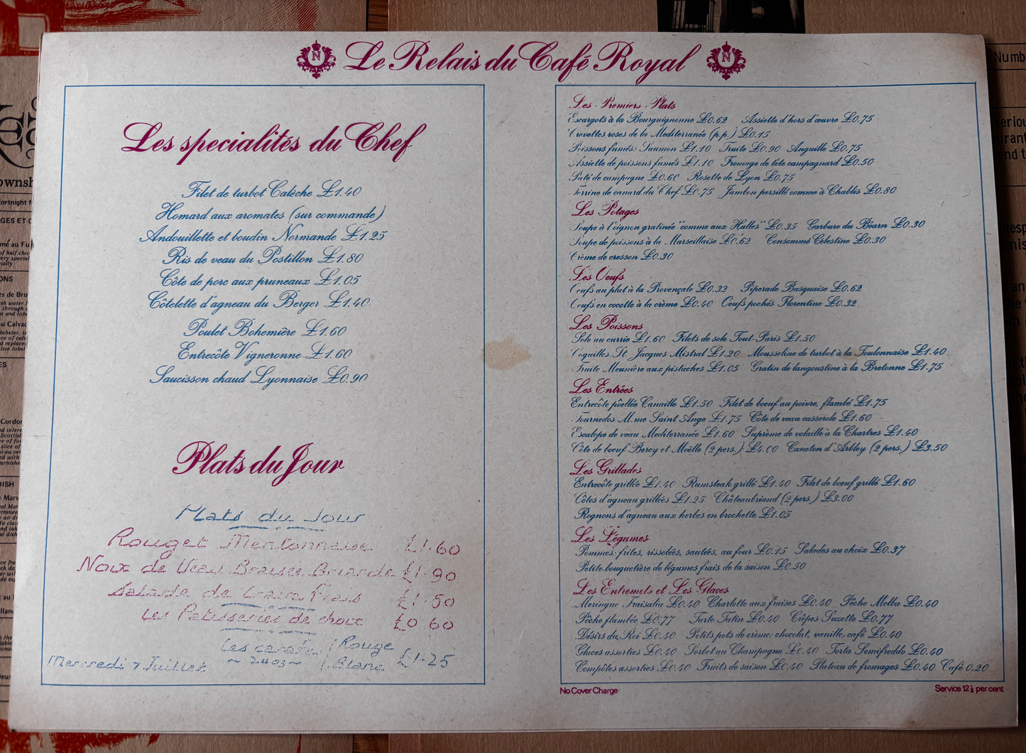 LONDON A LA CARTE Habitat Facsimile Menus DAVID HOCKNEY 3rd Edition Conran Design