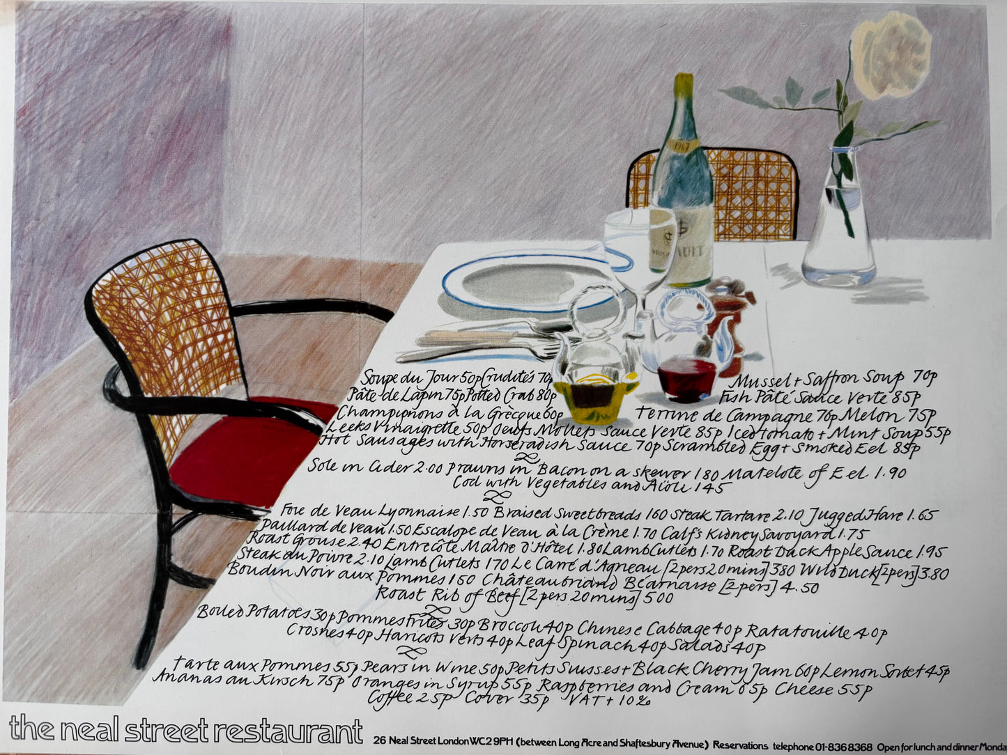 LONDON A LA CARTE Habitat 30 Facsimile Menus DAVID HOCKNEY Conran Design Ray Ogden
