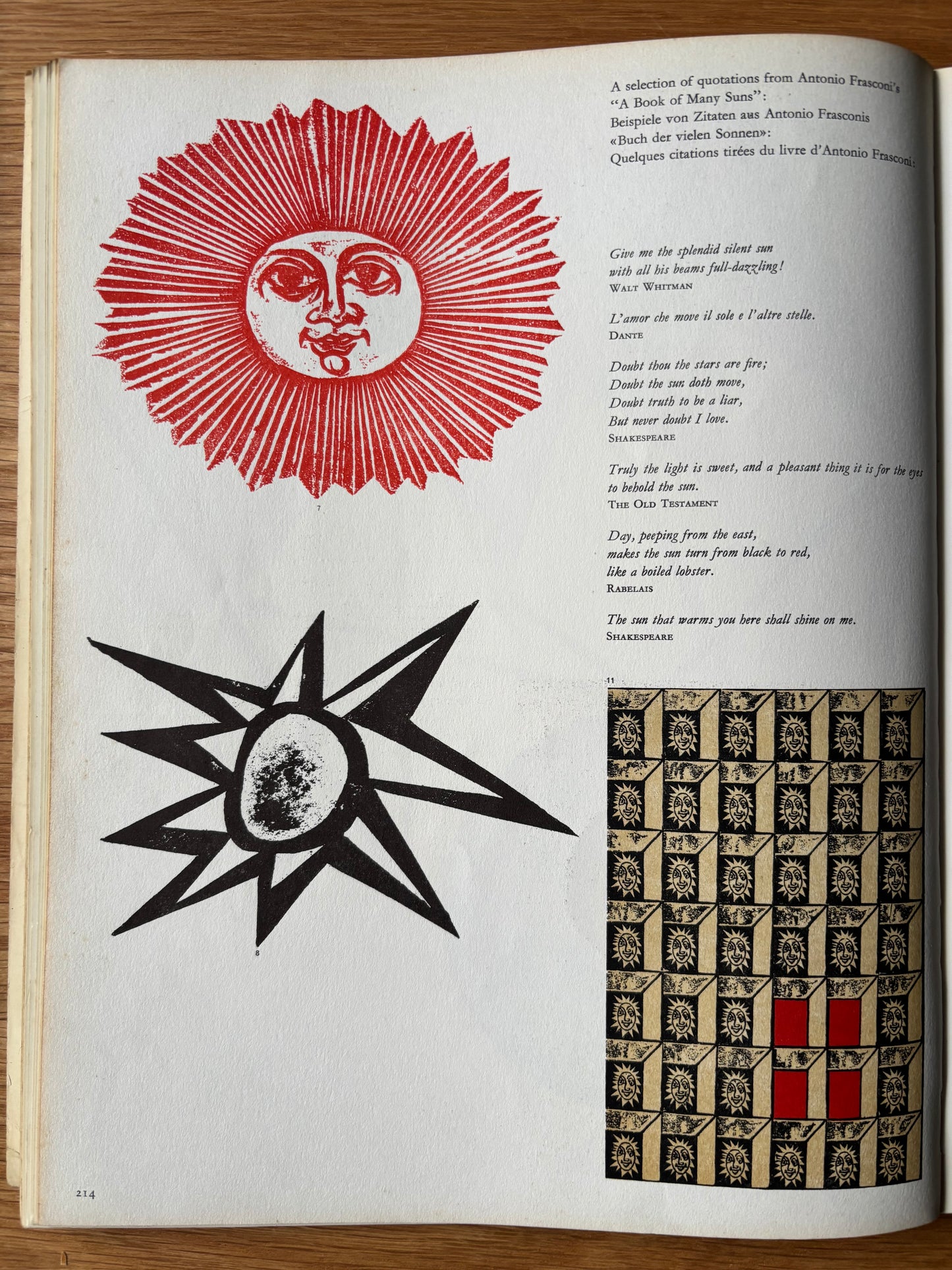 Antonio Frasconi GRAPHIS No 100 1962 MAGAZINE SUN Robert Sullivan