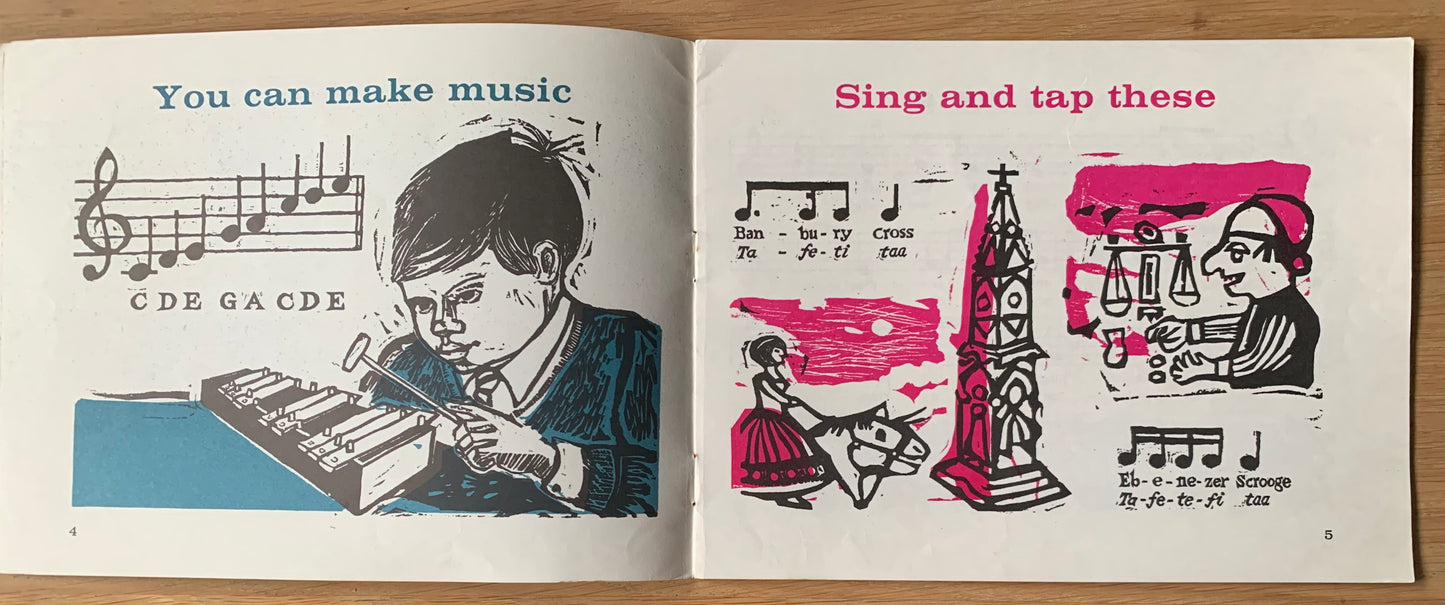 Gerald Woods TIME AND TUNE Summer 1964 Illus Art BBC Music Book SCHOOLS SONGBOOK - transpontinebooks