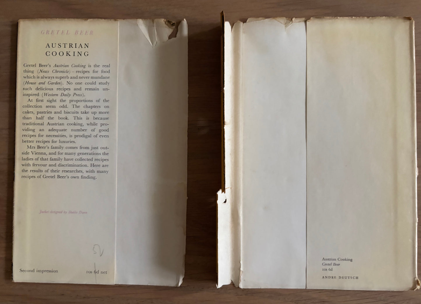 AUSTRIAN COOKING Gretel Beer 2nd Imp DJ 1956 Andre Deutsch COOKERY BOOK Sheila Dunn