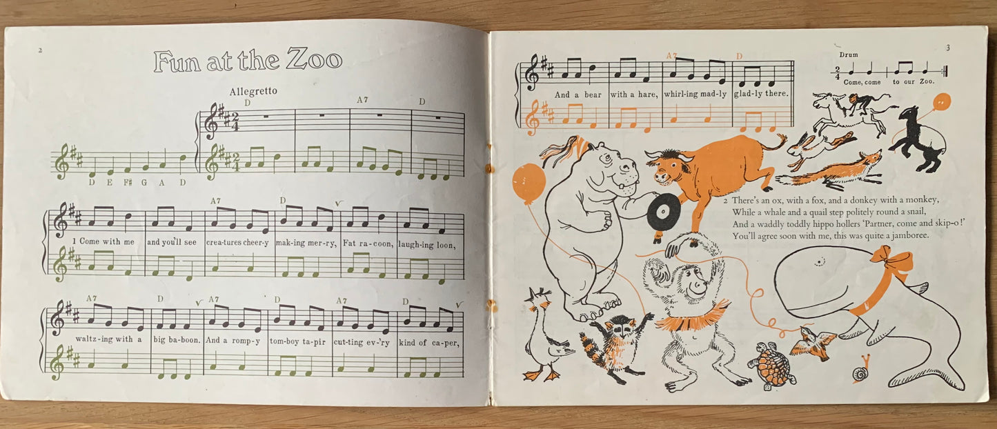 Prue Theobalds TIME AND TUNE Summer 1970 Illus Art BBC Music Book SCHOOLS SONGBOOK - transpontinebooks