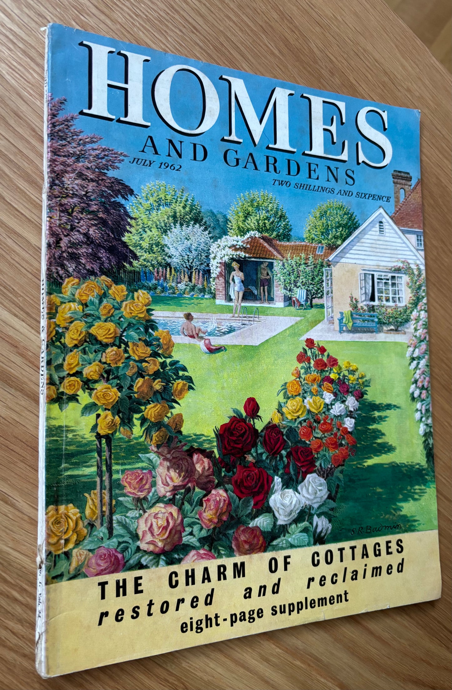 Stanley Roy Badmin HOMES AND GARDENS Magazine JULY 1962 Vintage Art S R