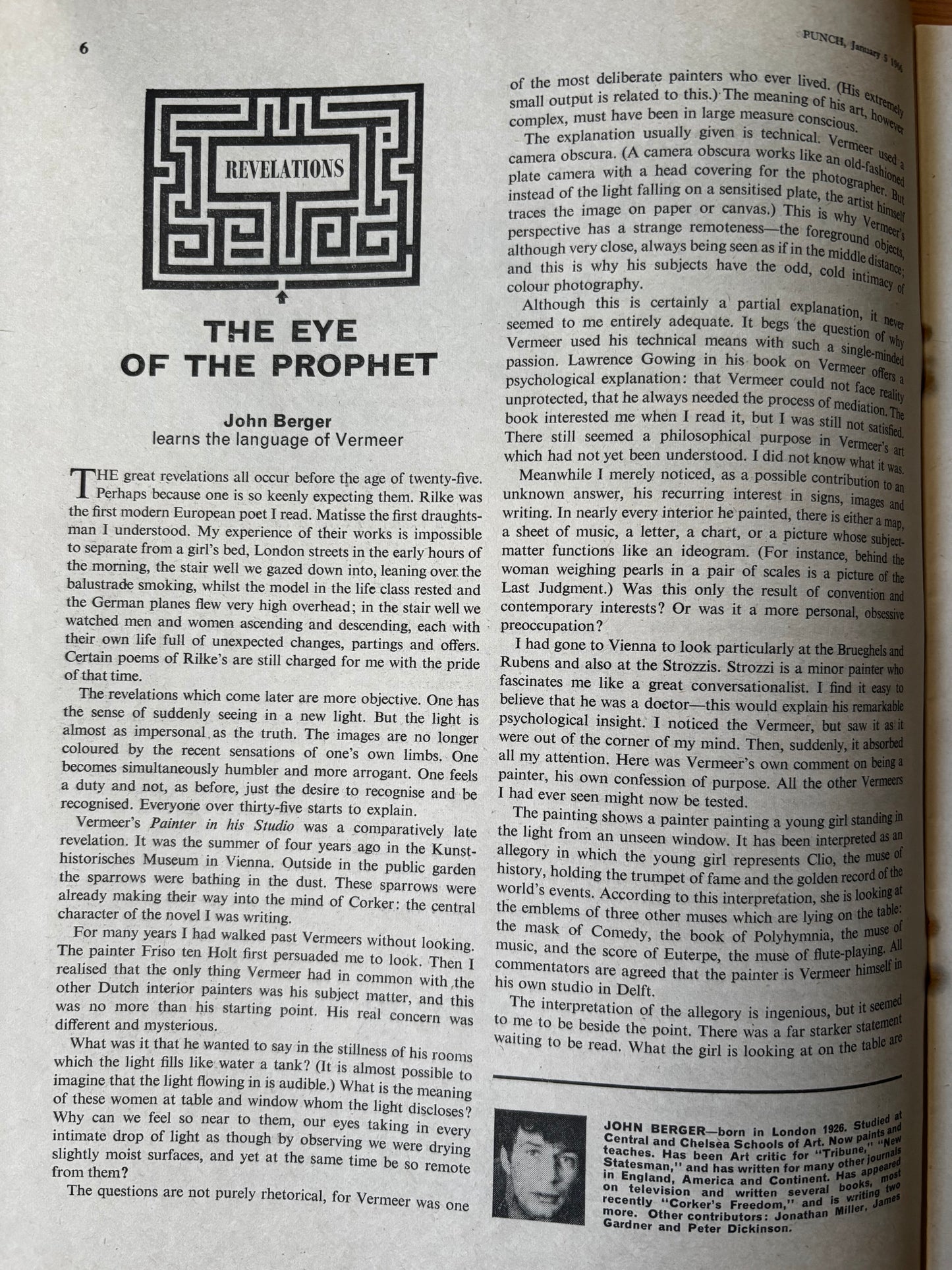 PUNCH MAGAZINE January 5 1966 HOURGLASS SAND CLOCK
