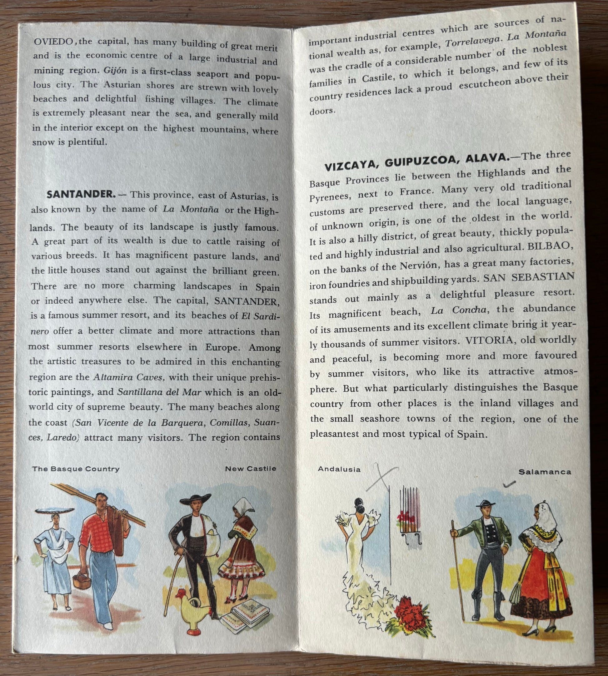 SPAIN Spanish Tourist Bureau Leaflet 1950’s Angel Esteban Maturen - transpontinebooks