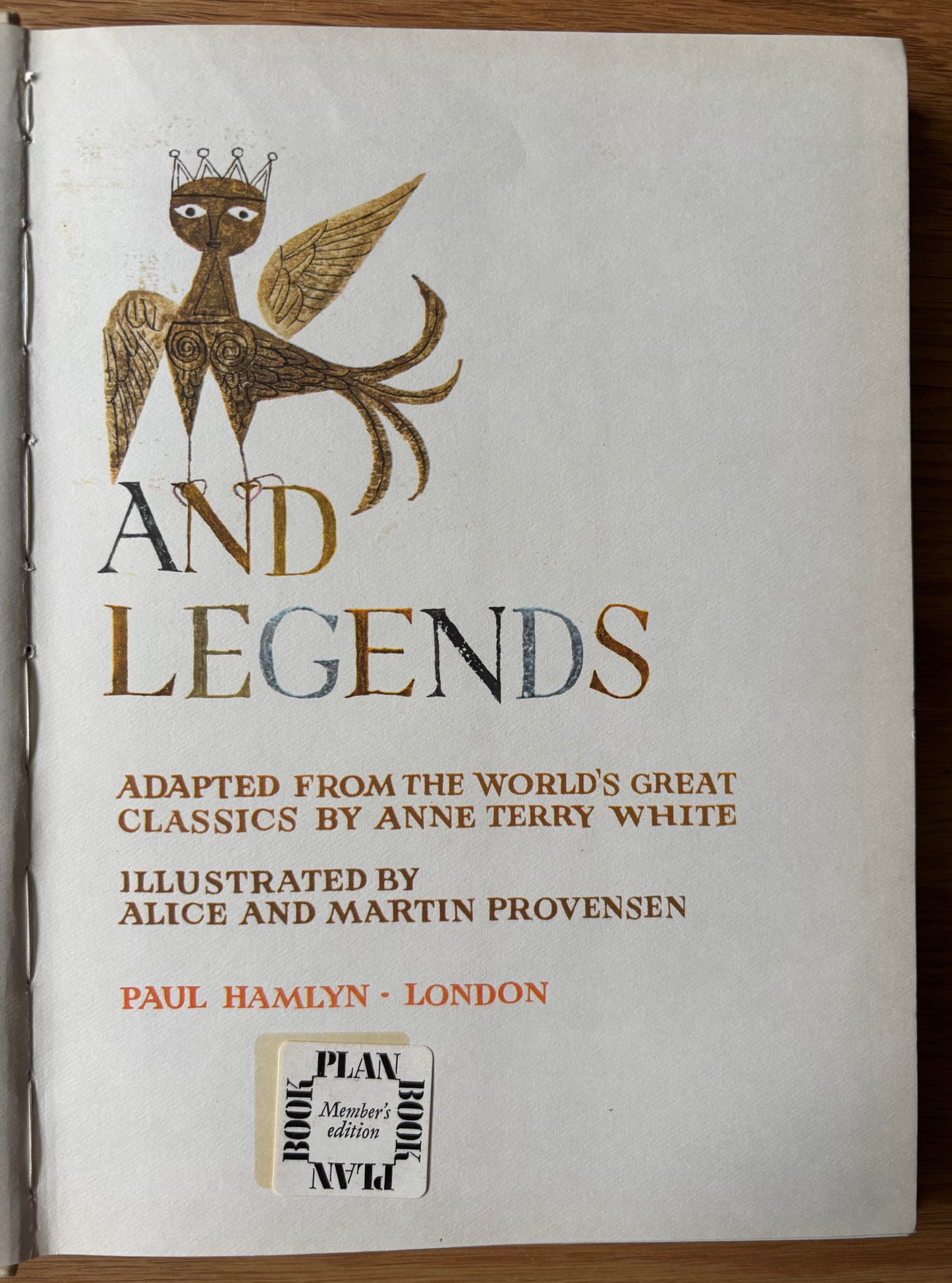 Alice & Martin Provensen MYTHS AND LEGENDS DJ 1960’s Greek Beowulf ANNE TERRY WAITE
