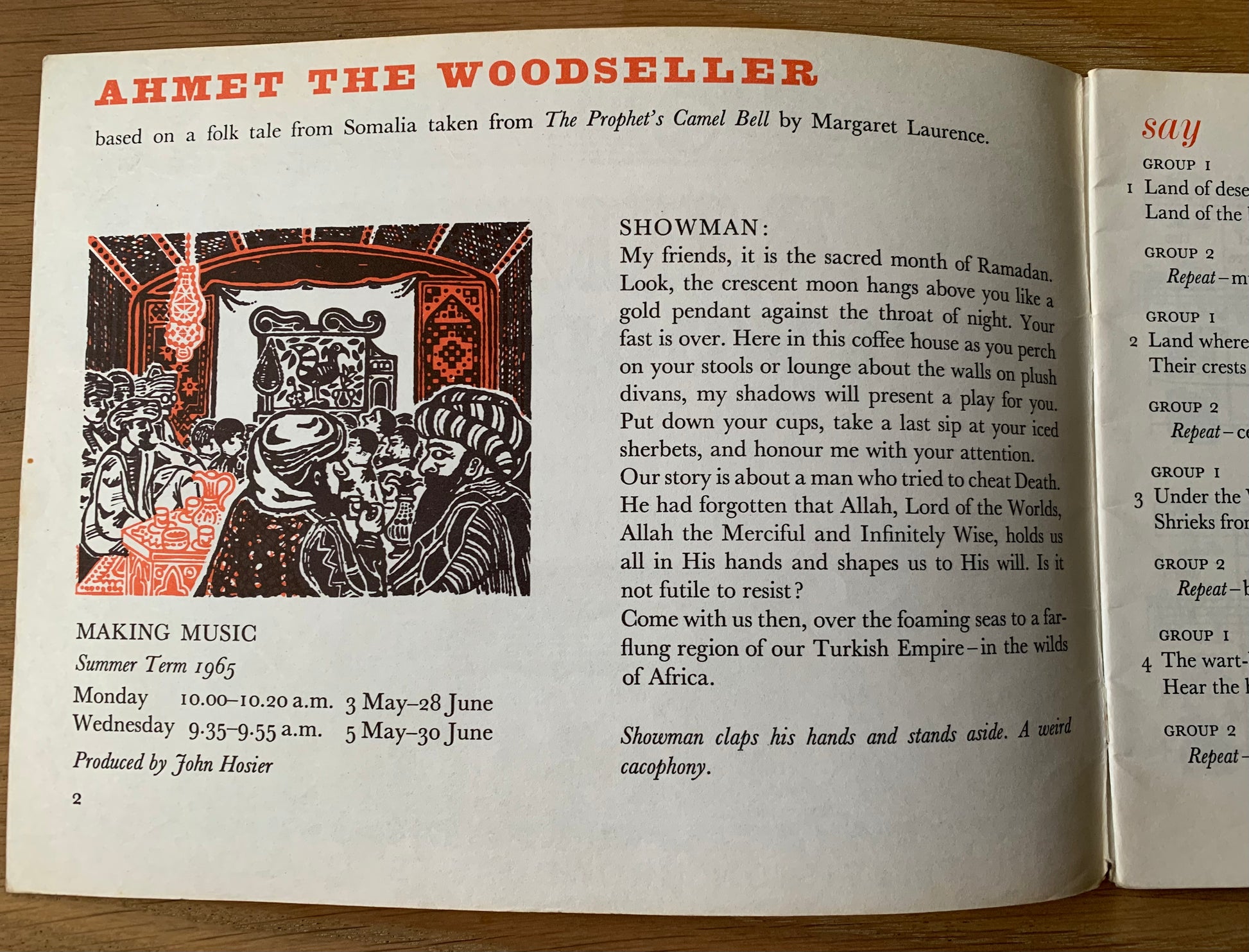 John Griffiths AHMET THE WOODSELLER Making Music IAN SERRAILLIER - transpontinebooks