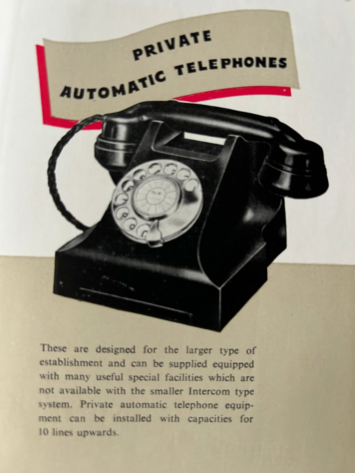 1950’s AUTOMATIC TELEPHONE BOOTH BOWLER HAT Leaflet