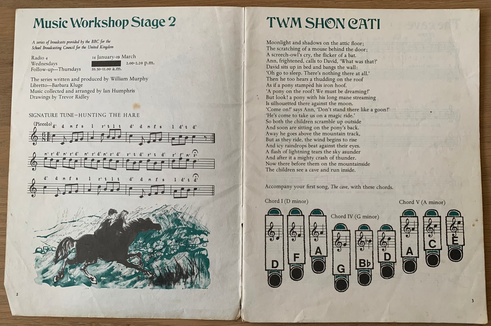 Trevor Ridley BBC Radio MUSIC WORKSHOP 1970 Schools TWM SHON CATI - transpontinebooks