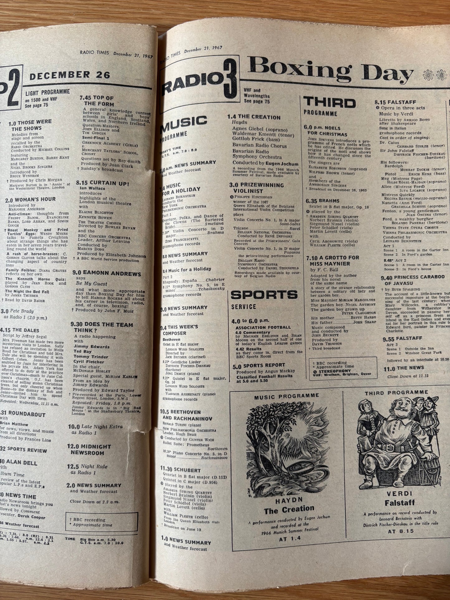 Barry Wilkinson CHRISTMAS RADIO TIMES BBC December 1967 Magazine
