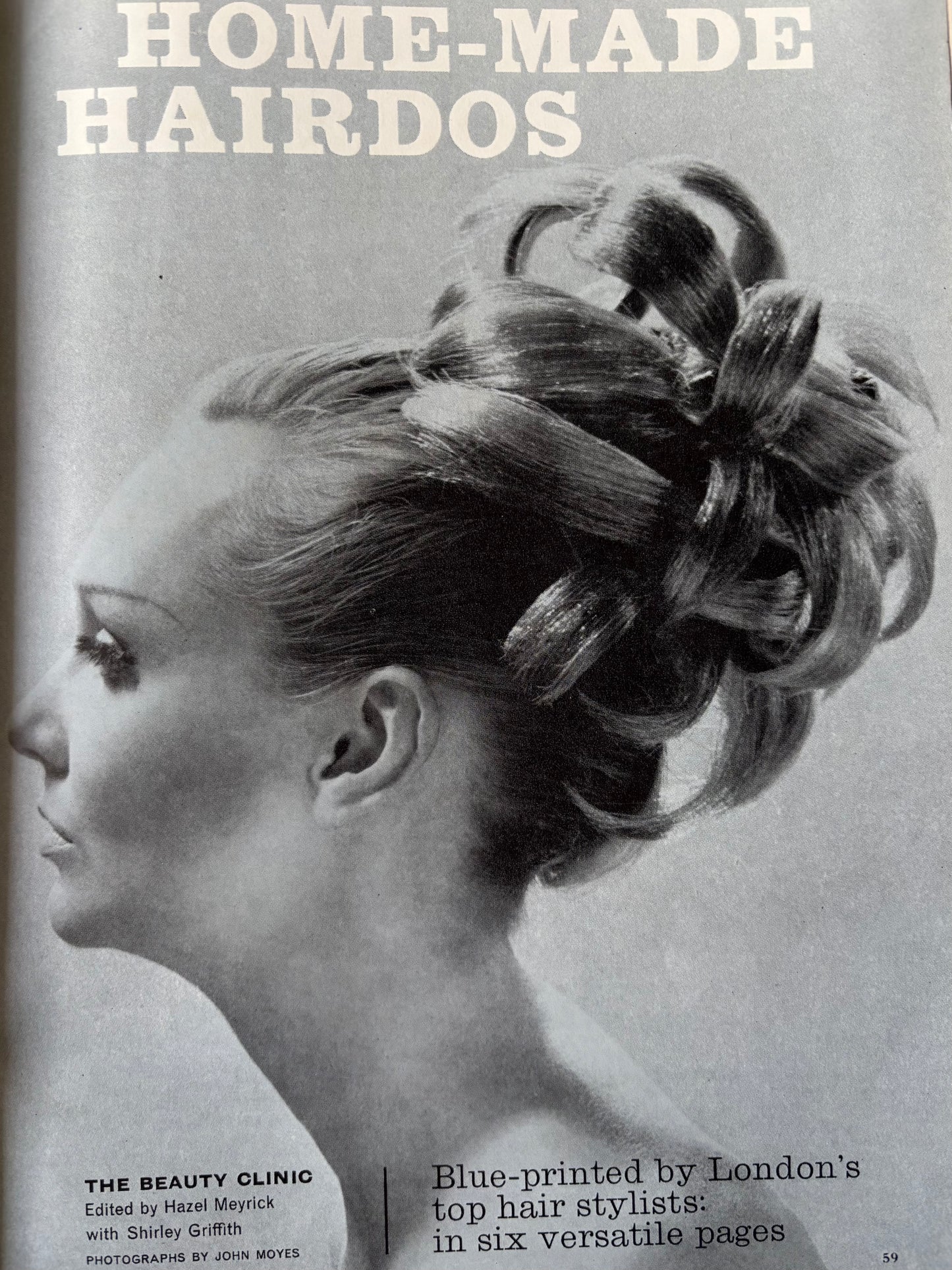 GOOD HOUSEKEEPING Magazine January 1964 Illustrated Hairdressers Hair Recipes