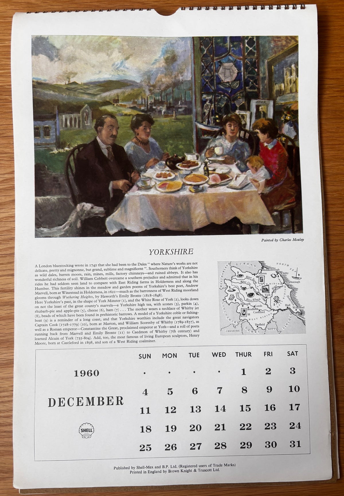 Kenneth Rowntree SHELL CALENDAR 1960 S R Badmin Barbara Jones Illustrated ART