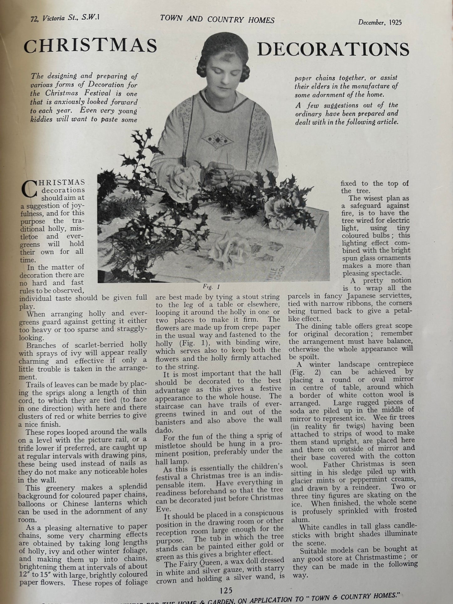 1920’s TOWN AND COUNTRY HOMES Magazine December 1925 Illustrated ADVERTS