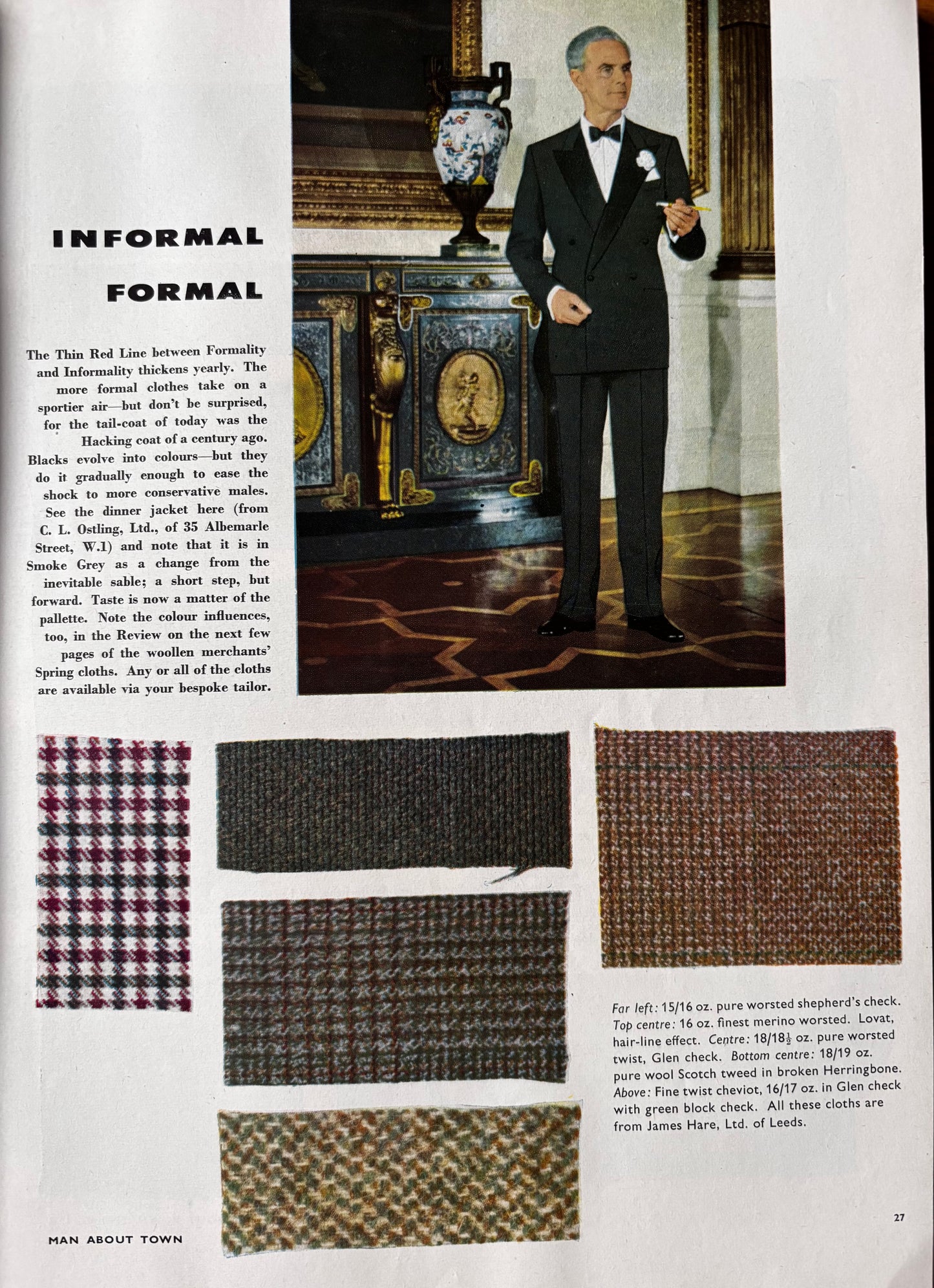 1950’s MAN ABOUT TOWN Magazine Spring 1958 Men’s Style Tailoring VINTAGE