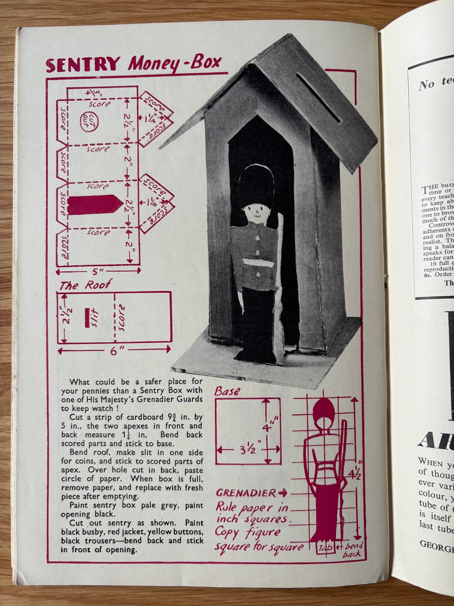 1951 ART AND CRAFT Decorating Boxes MAGAZINE CHILD EDUCATION