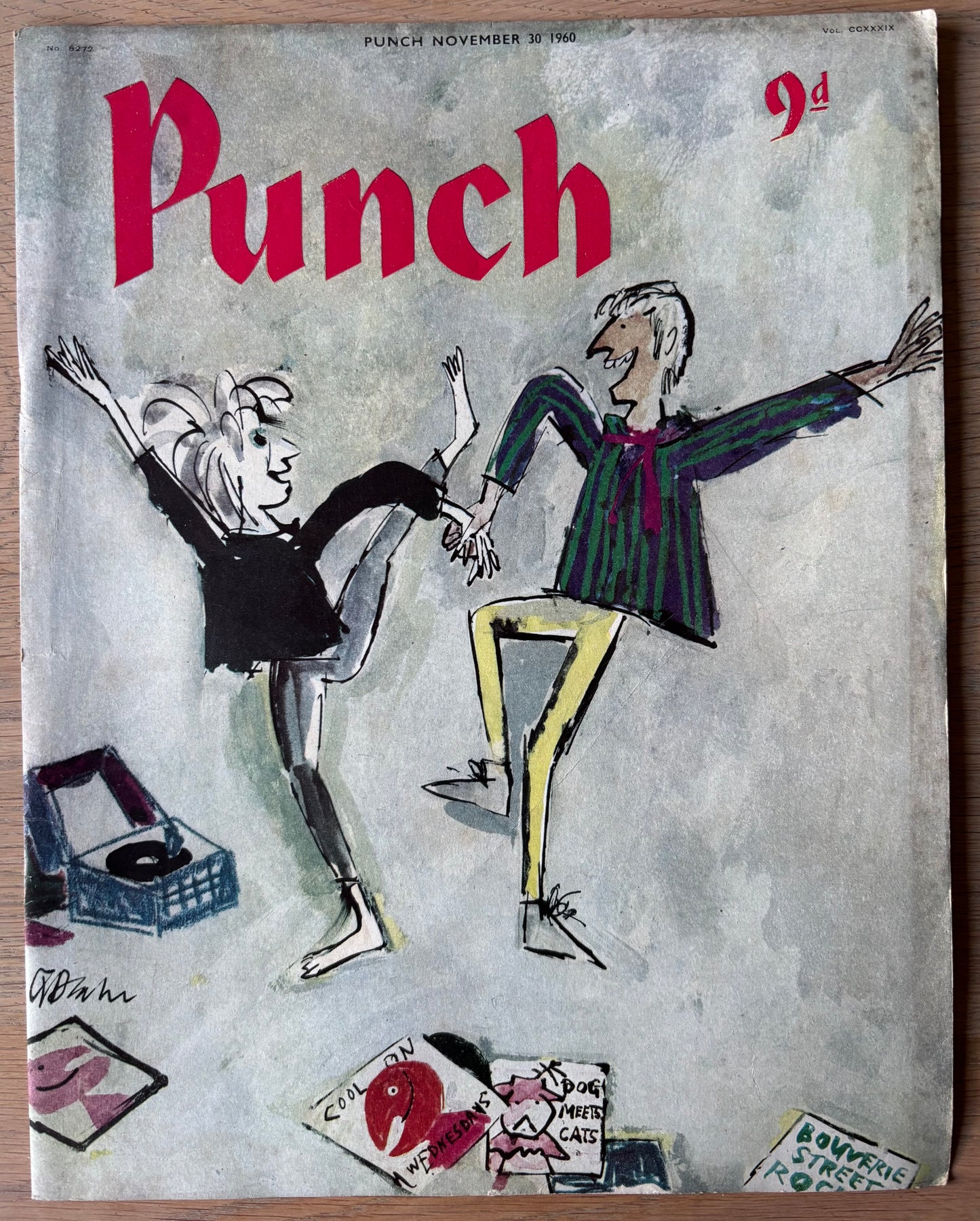 Quentin Blake PUNCH MAGAZINE COVER ONLY November 1960 Dancing
