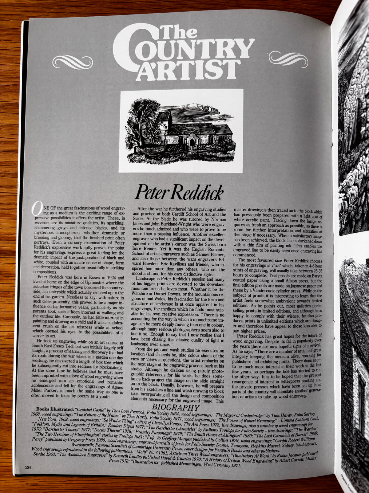 Peter Reddick THE COUNTRY BAZAAR Magazine Autumn 1986 CRAFTS ARTIST