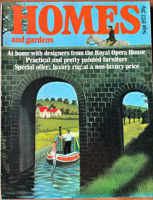 Bernard Carter HOMES AND GARDENS Magazine September 1972 VINTAGE Covent Garden Artist Homes - transpontinebooks